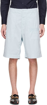 Blue Embroidered Shorts