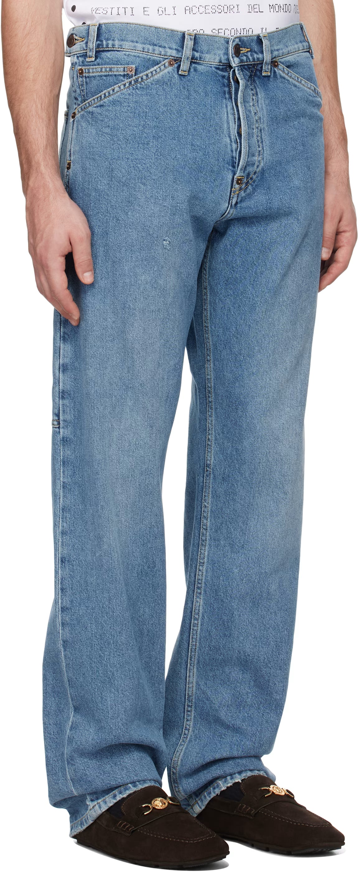 Blue Laurel Crown Emblem Jeans