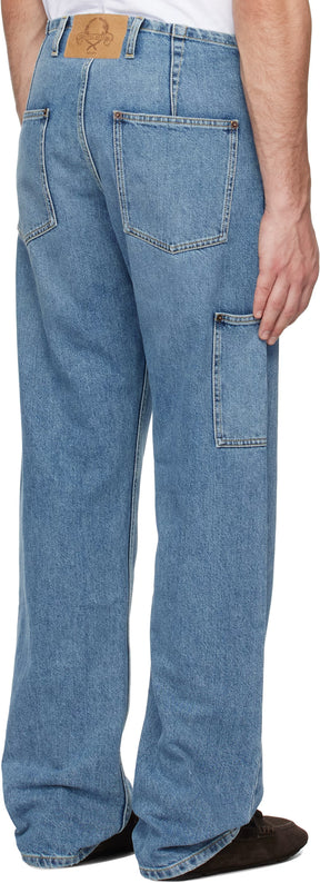 Blue Laurel Crown Emblem Jeans