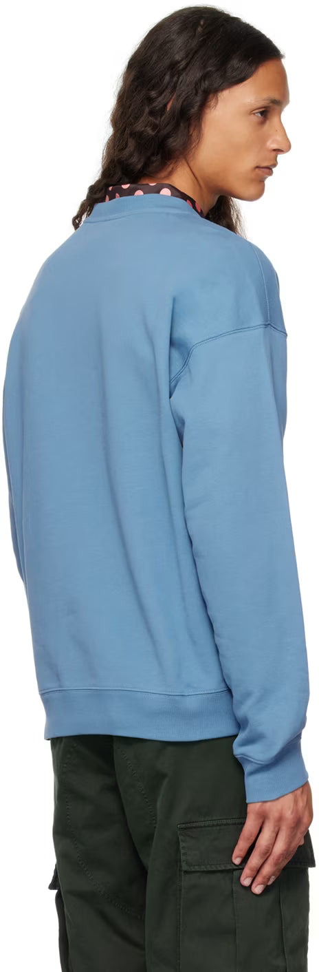 Blue Printed-Logo Sweatshirt