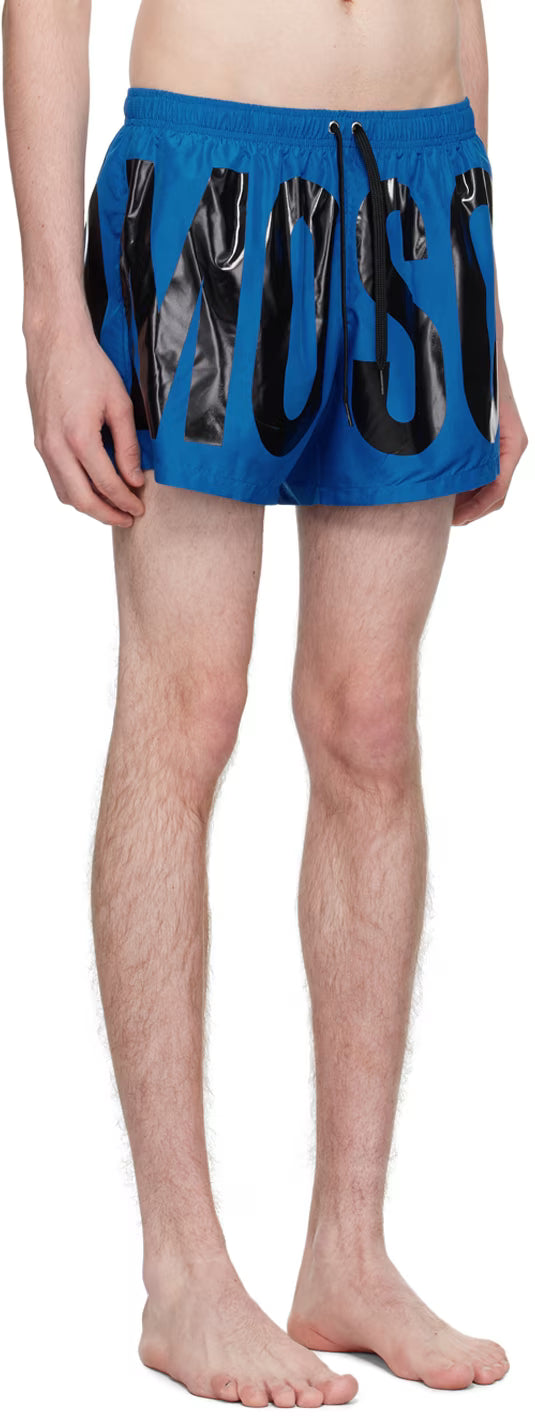 Blue Printed Swim Shorts