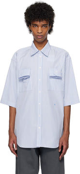 Blue Striped Cuff Details Shirt