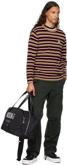 Brown Virgin Wool Striped Sweater