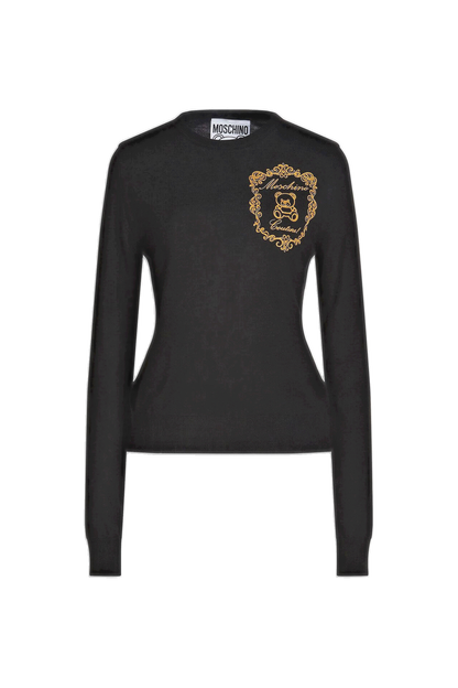 MOSCHINO Embroidered wool sweater