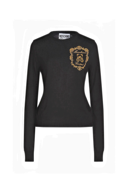 MOSCHINO Embroidered wool sweater