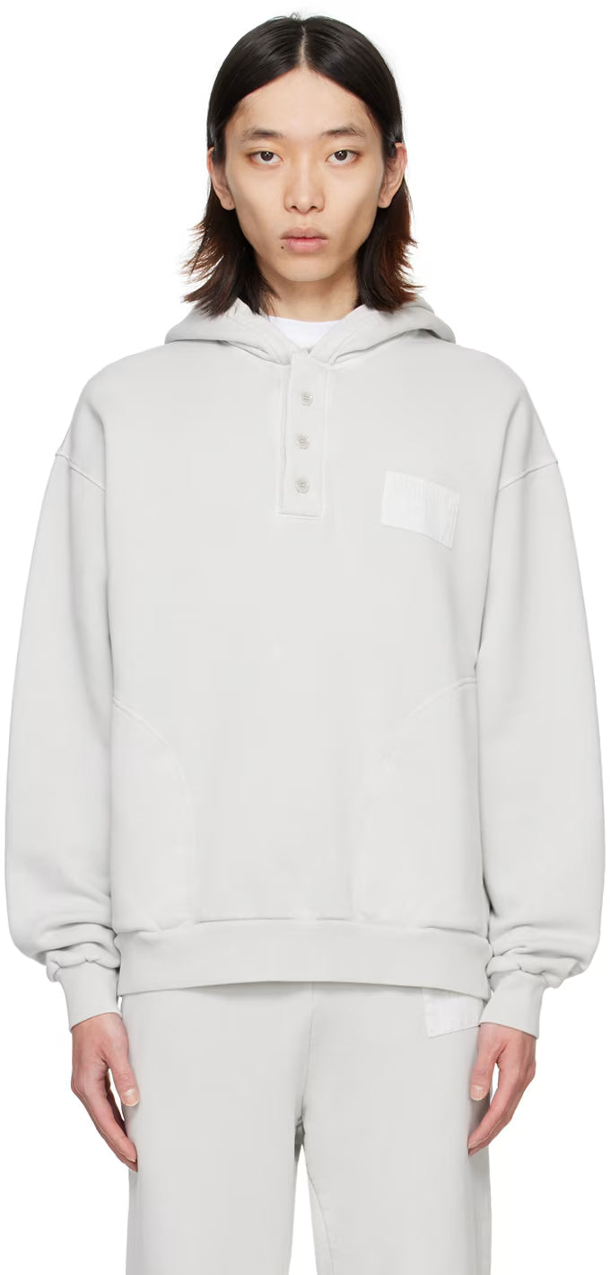 Gray Buttoned Hoodie