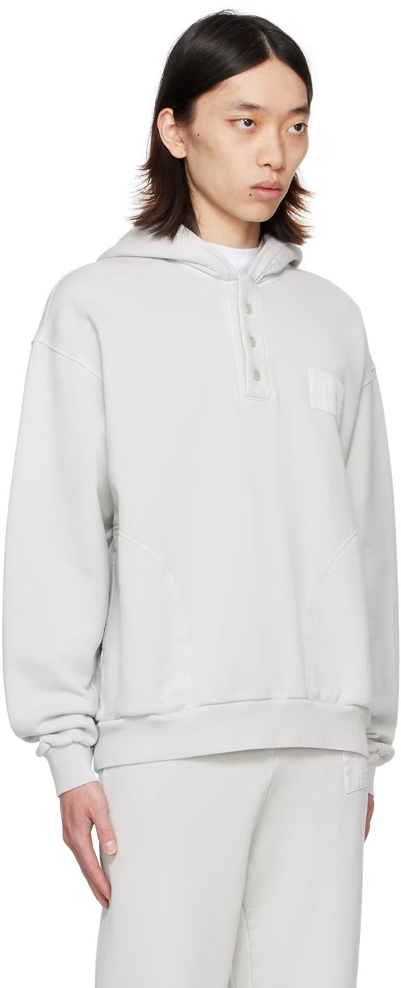 Gray Buttoned Hoodie