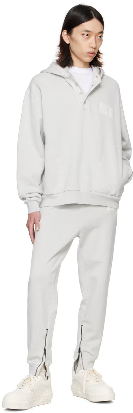 Gray Buttoned Hoodie