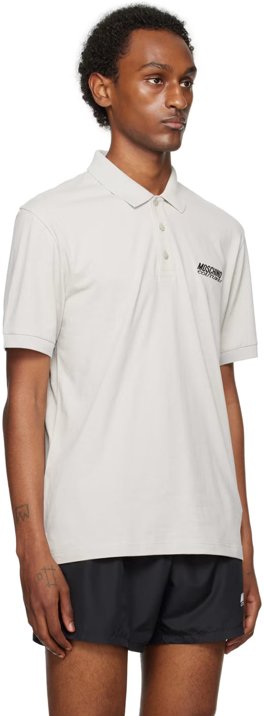 Gray Embroidered Polo