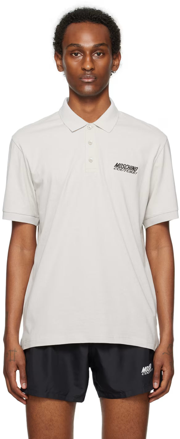 Gray Embroidered Polo