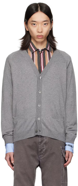 Gray Upside Down Logo Cardigan