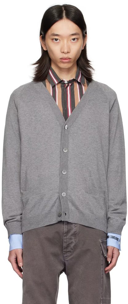 Gray Upside Down Logo Cardigan