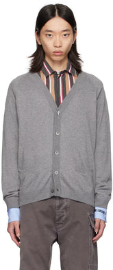 Gray Upside Down Logo Cardigan