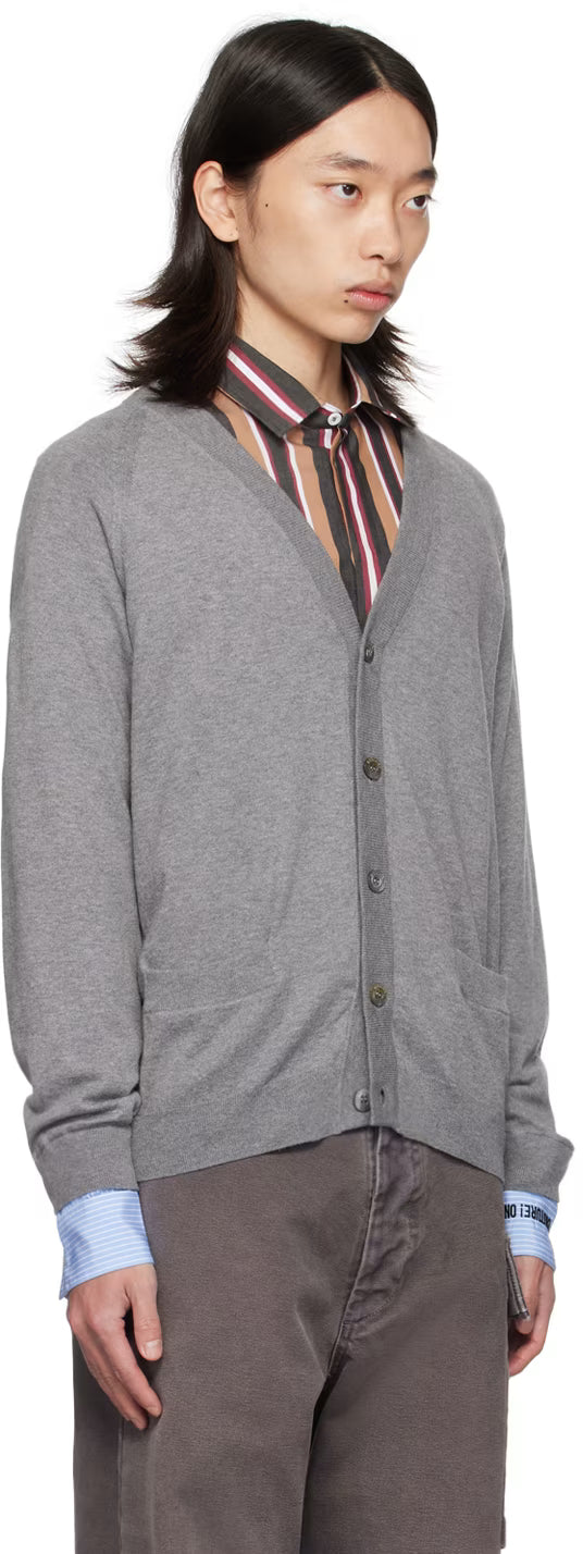 Gray Upside Down Logo Cardigan