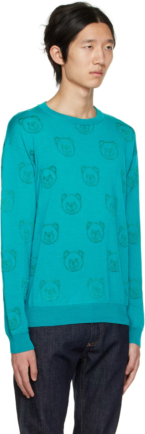 Green Allover Teddy Sweater