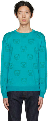 Green Allover Teddy Sweater