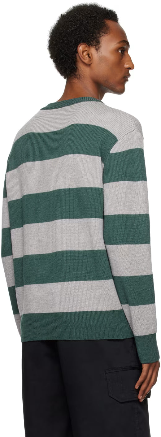 Green & Gray Teddy Patch Sweater