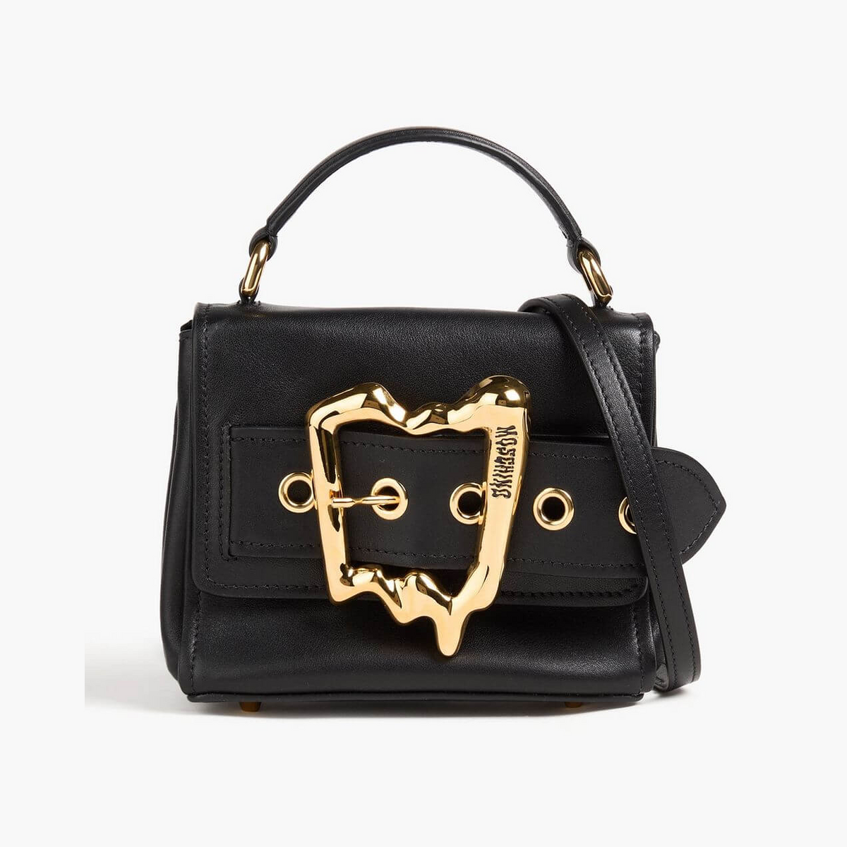 MOSCHINO Morphed Buckle embellished leather tote