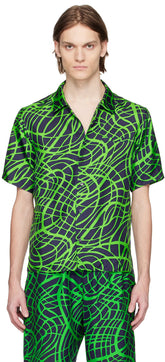 Navy & Green Wave Shirt
