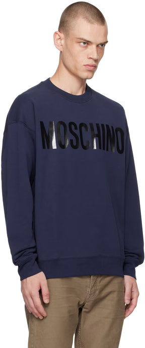 Navy Bonded Logo Sweatshirt