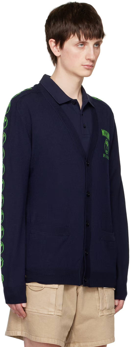 Navy Double Question Mark Cardigan