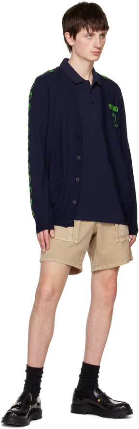 Navy Double Question Mark Cardigan