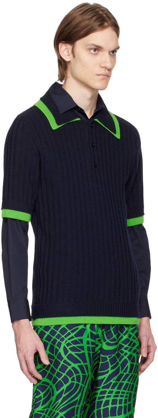 Navy Layered Polo