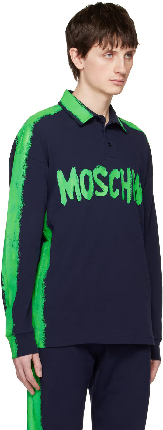 Navy Paint Polo