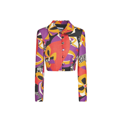 MOSCHINO Printed cotton-blend jacket