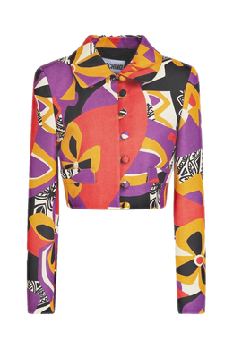 MOSCHINO Printed cotton-blend jacket