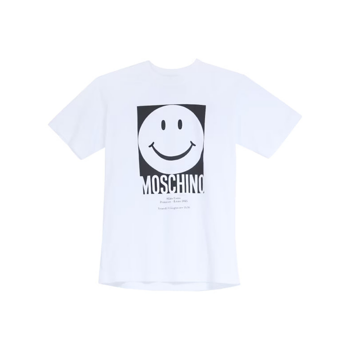 Moschino Smiley® Graphic Print White Cotton T-shirt