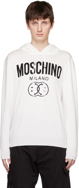 White Double Smiley Hoodie