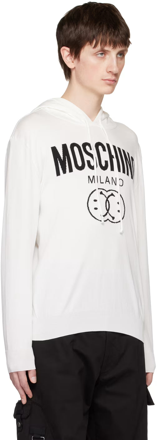 White Double Smiley Hoodie