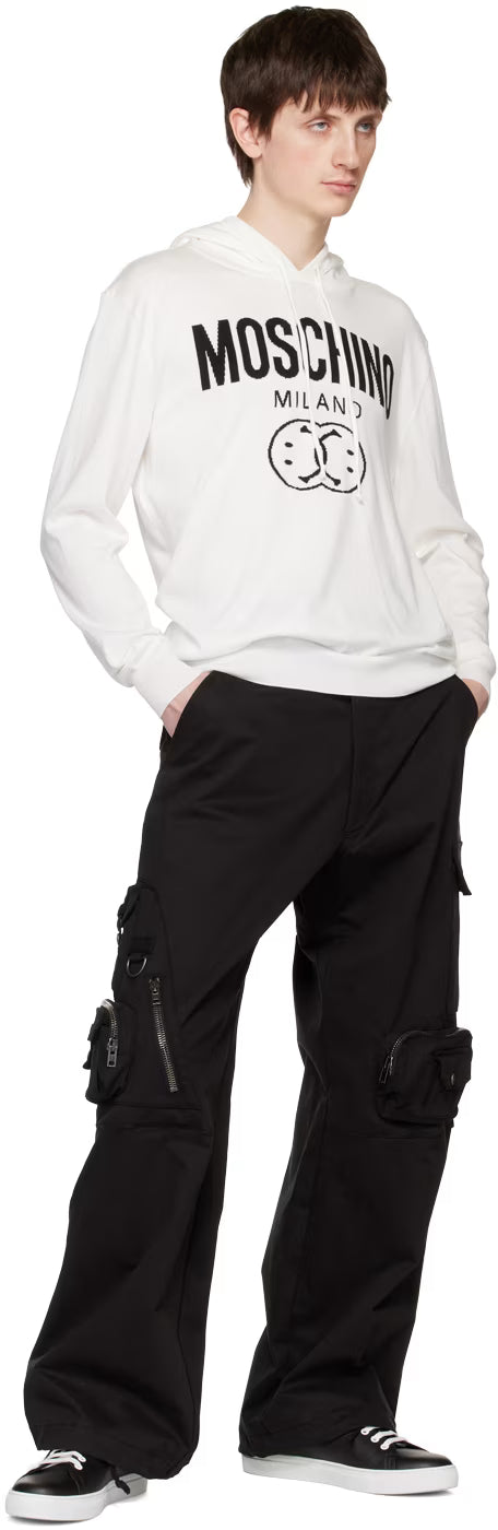 White Double Smiley Hoodie