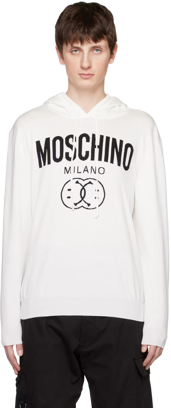 White Double Smiley Hoodie