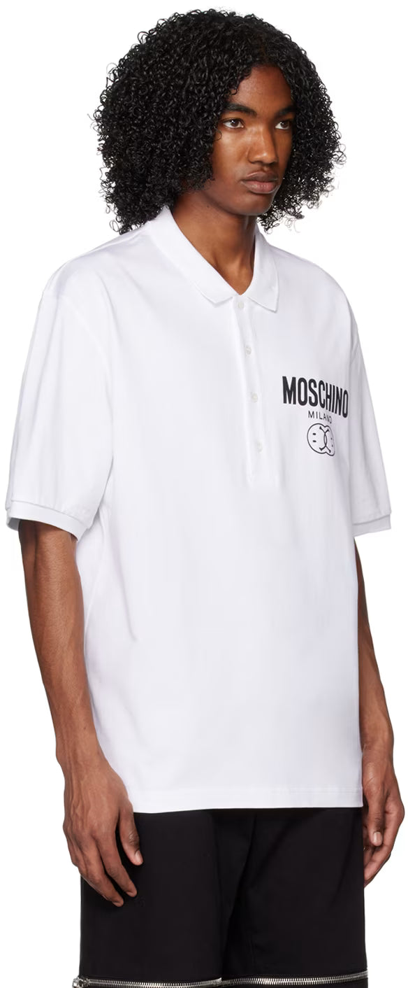 White Double Smiley Polo