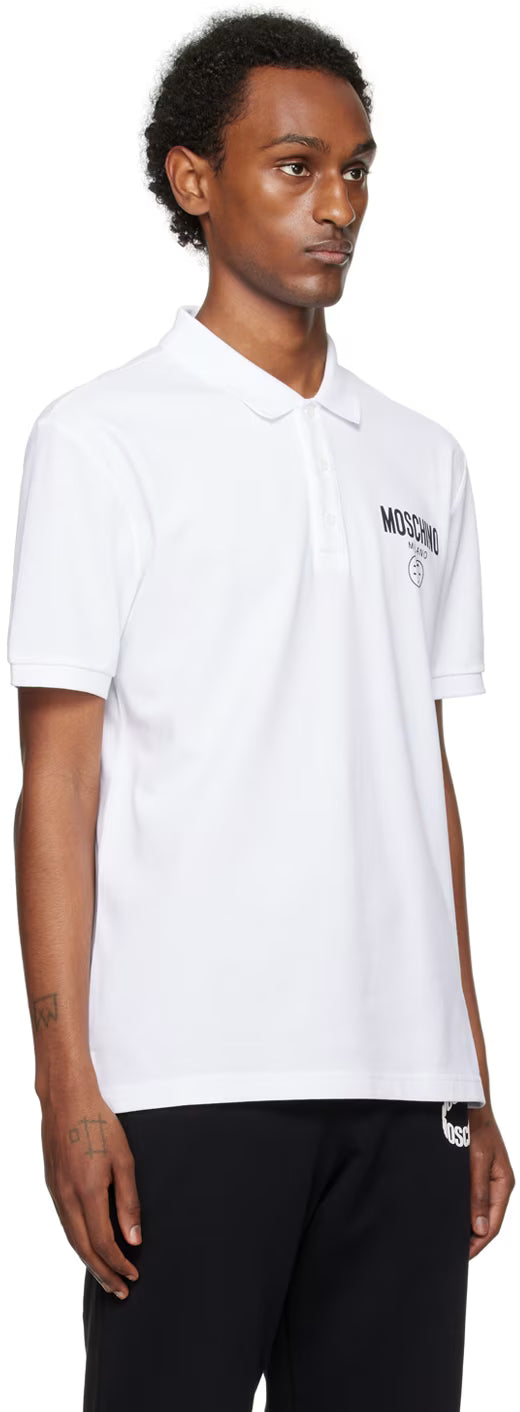 White Double Smiley Polo