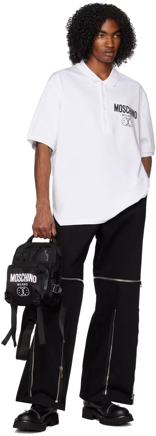 White Double Smiley Polo