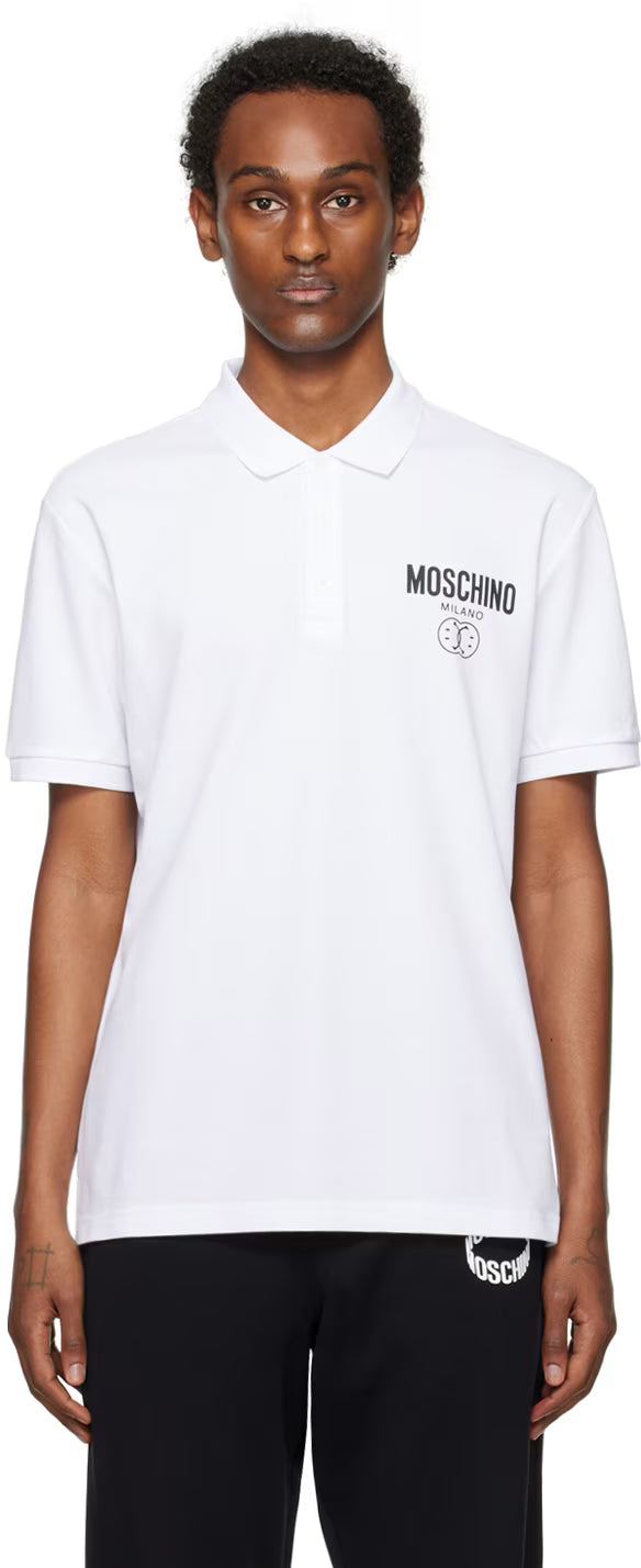 White Double Smiley Polo