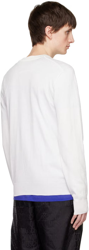 White Double Smiley Sweater