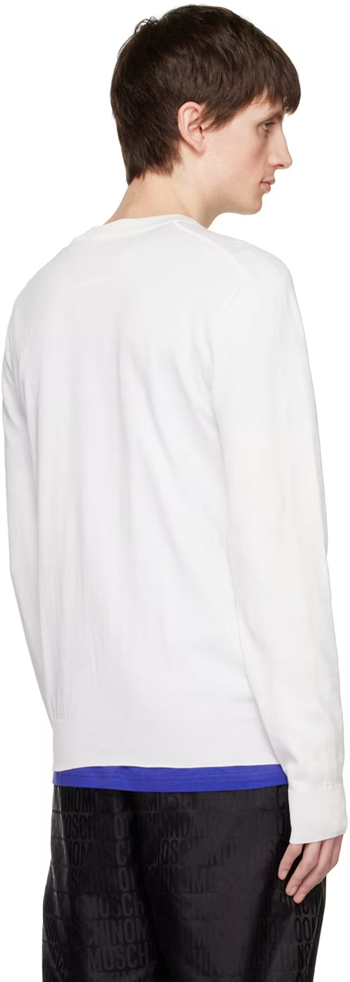 White Double Smiley Sweater