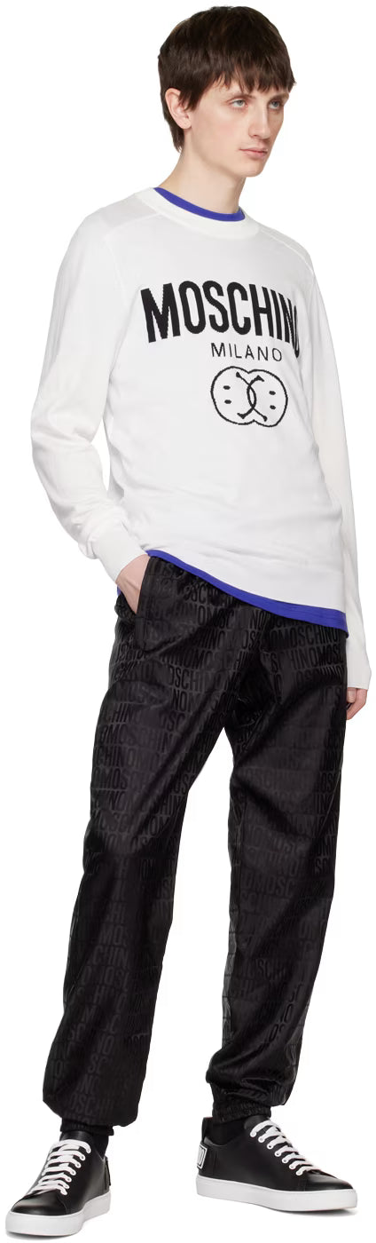 White Double Smiley Sweater