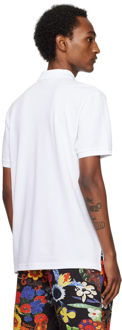 White Embroidered Polo