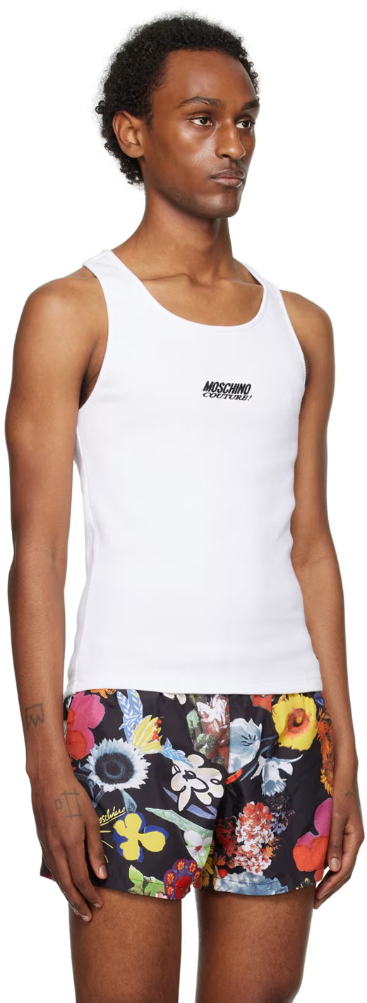 White Embroidery Tank Top