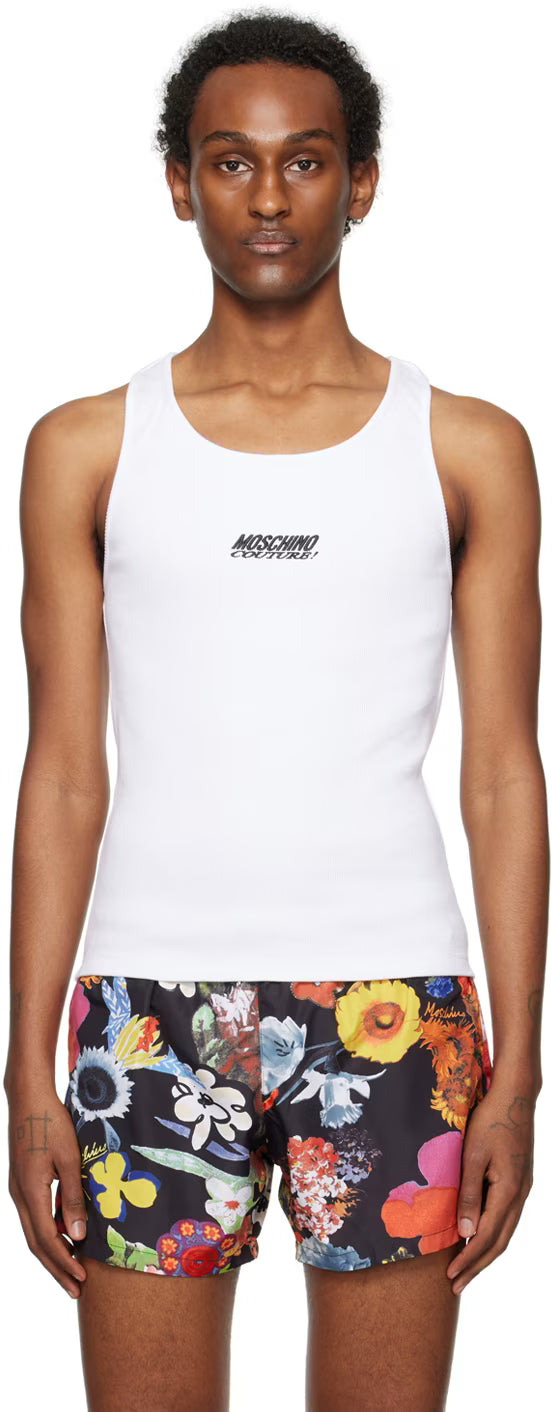 White Embroidery Tank Top