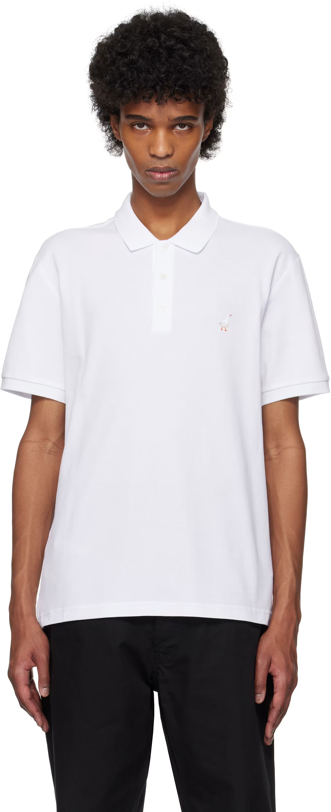 White Goose Embroidery Polo