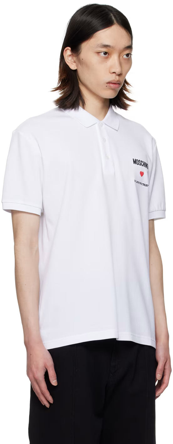 White 'In Love We Trust' Polo