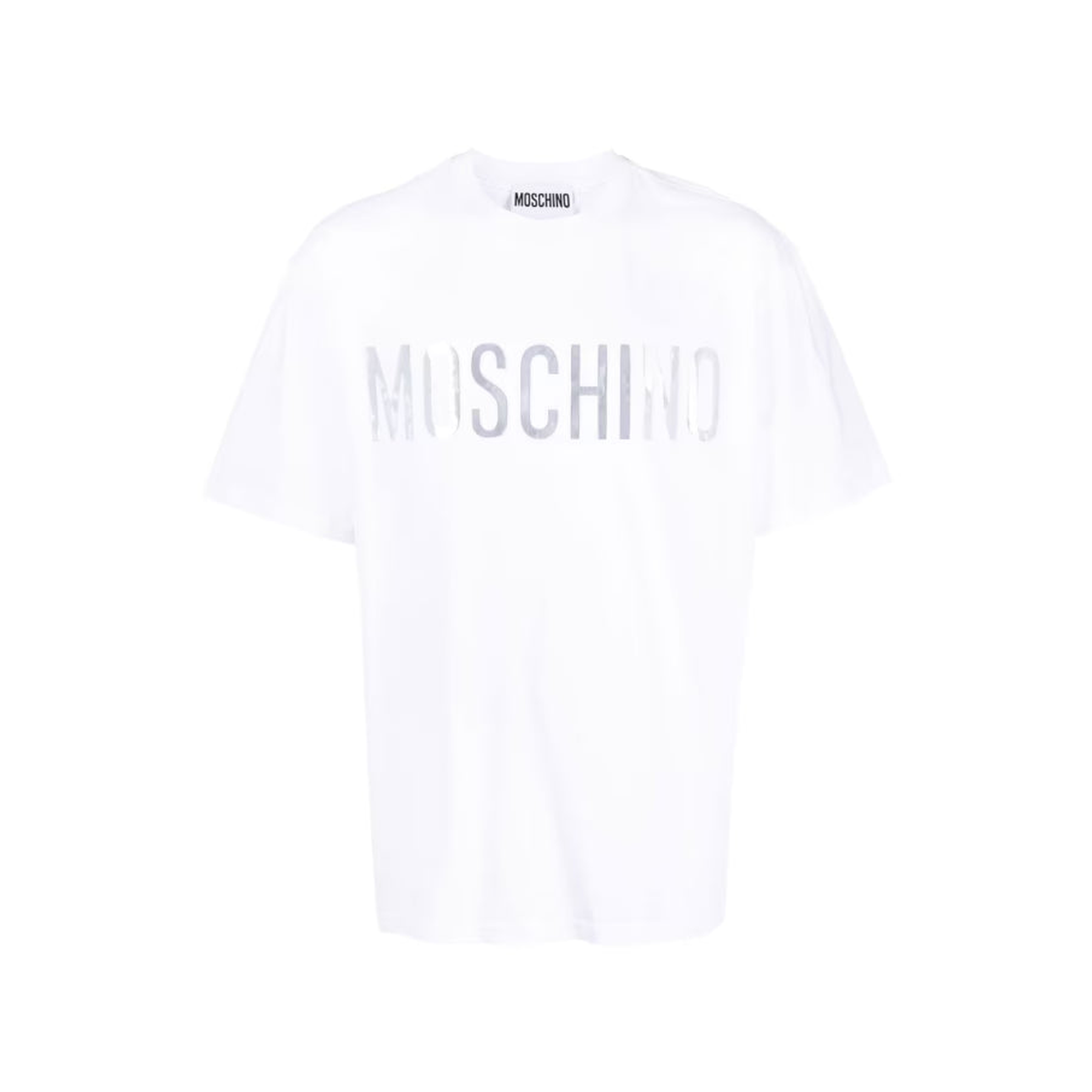 Moschino White Logo-Print Cotton T-Shirt