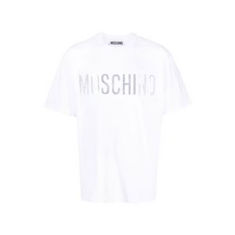Moschino White Logo-Print Cotton T-Shirt