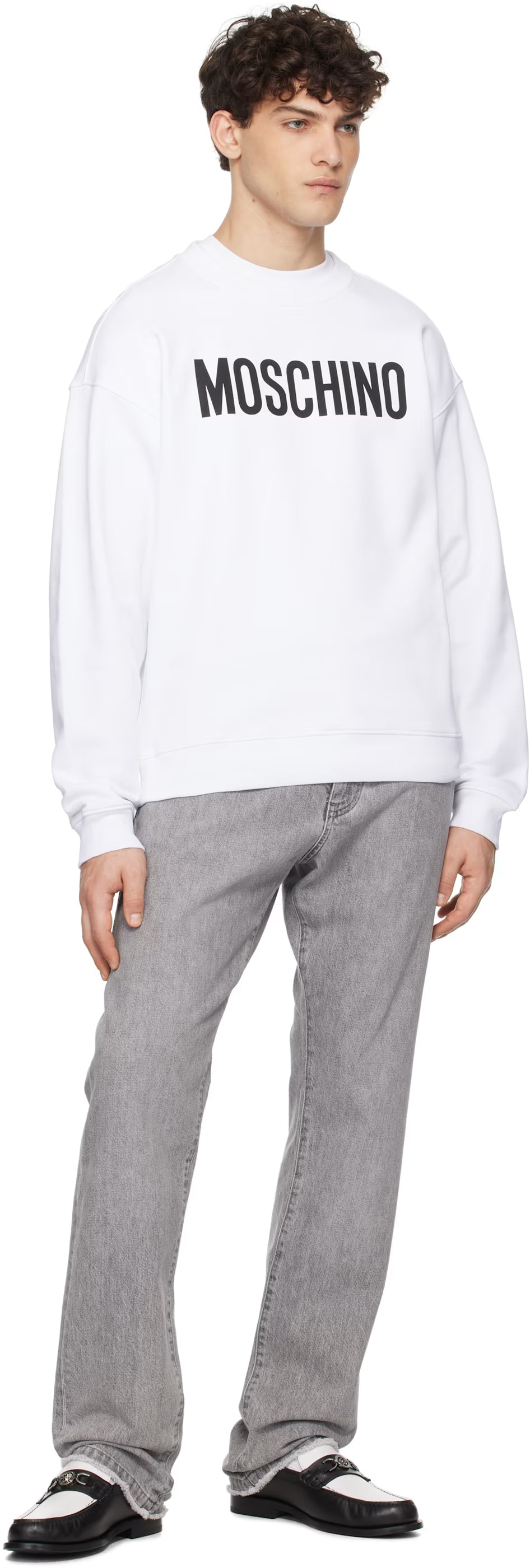 White 'Moschino' Institutional Sweatshirt